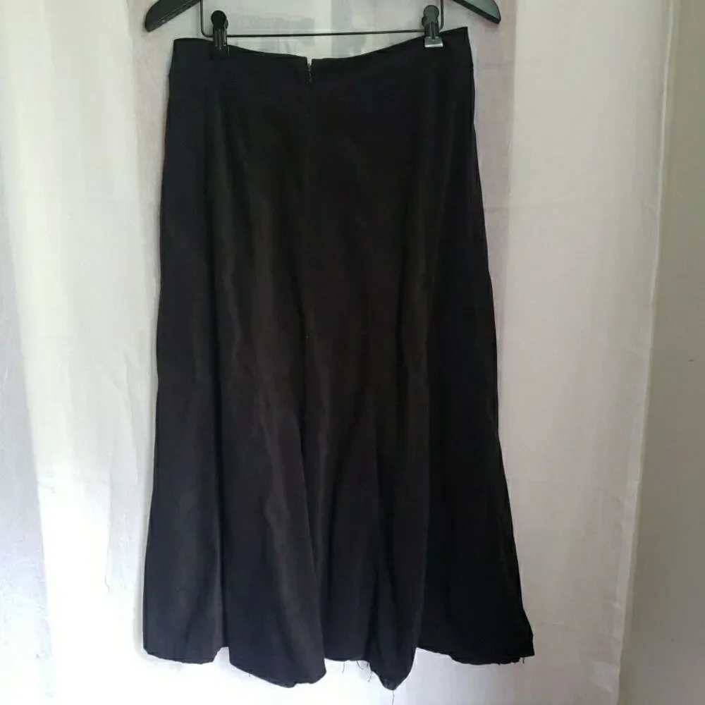 Christopher & Banks Women’s Size 8 A Line Skirt Black Velour Whimsy Goth *FLAW